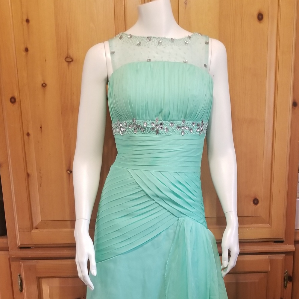 Full Length Gown with illusion straps